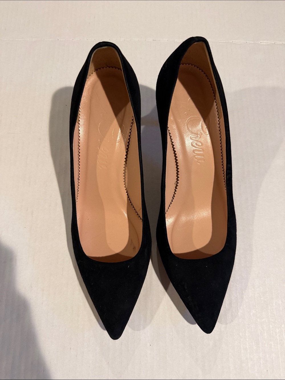 J. Crew Black Pointed-Toe Suede Pumps
